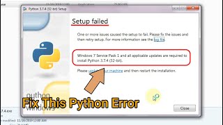 Python Setup Failed SP1 Error  Change to Service Pack 1 in Windows 7 Fix  Solutions 1 [upl. by Palla]