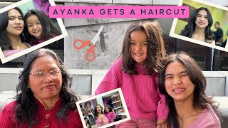 AYANKA Anita and Sunita Ma get a haircut  Hair spa day at DEEVANS  VLOG  Growing with Ayanka [upl. by Jacinto931]