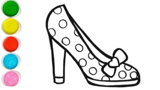 Drawing Womens shoes 👠for kids and toddlers shoes step by step [upl. by Cesaria]