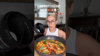 Unprocessed Diet Day 21 burrata menemen diet mukbang [upl. by Cardon]