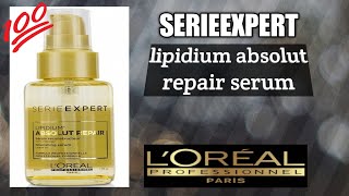 Loréal SERIEEXPERT lipidium absolt repair hair serum review  Preety dhunna [upl. by Cohin]