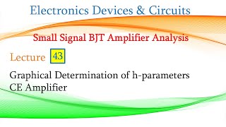 Lect 43 Graphical Determination of hparameters CE Amplifier [upl. by Crowe74]