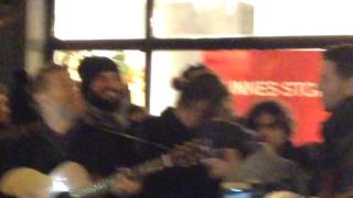 Grafton Street Christmas Eve Busk 2014  The Auld Triangle [upl. by Brieta198]