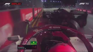 Latifi Squeezes Zhou Guanyu Into The Wall  Singapore GP  2022 F1 [upl. by Mali879]