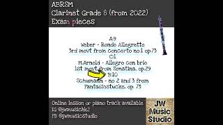 ABRSM Clarinet Grade 8 syllabus from 2022Exam pieces [upl. by Revkah606]