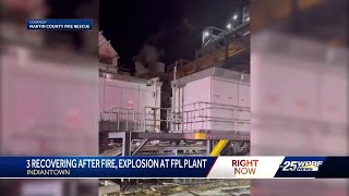 Explosion and fire at FPL power plant in Indiantown injures two employees and a firefighter [upl. by Dohsar]