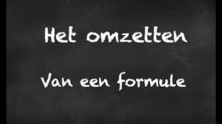 Het omzetten van een formule [upl. by Apoor]