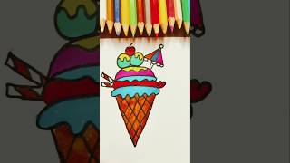 Icecream painting sketch colour 🍦🍧art shorts ytshorts colors drawing painting trending yt [upl. by Luigi932]