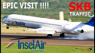 Insel Air MD82 in St Kitts  arrival and departure to Curacao [upl. by Kinsler]