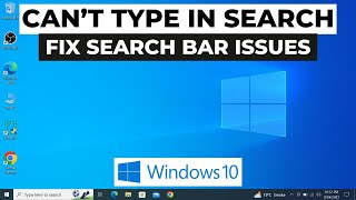 Fix Windows 10 Search Bar not Working  Cant Type in Windows 10 Search Bar [upl. by Adlin]