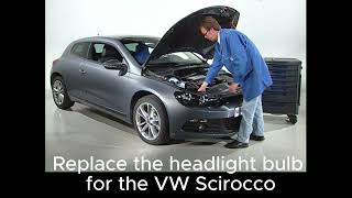 How to Replace the Headlight Bulb on a VW Scirocco [upl. by Kevina]