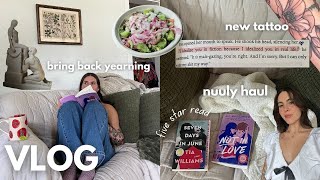 VLOG reading seven days in june amp not in love creating a cozy reading room new tattoo [upl. by Arihsat]