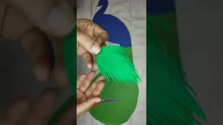 Easy DIY Peacock feather Beautiful Paper craft peacockfeather paperpeacock peacockwallhanging [upl. by Broddie]