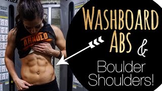 WASHBOARD ABS amp BOULDER SHOULDERS 2016 Arnold AU with Live Fit Apparel [upl. by Nyvek]