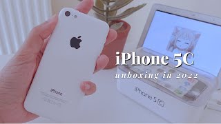 Unboxing iPhone 5c in 2022  Charging Dock Aesthetic [upl. by Abdel110]