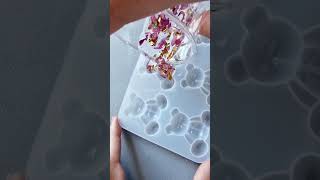 Dried Rose Petals Teddy Bear resinart resincreation satisfyingvideo handmade diycrafts [upl. by Gary]