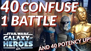 Galactic Conquest Sector 2 Hard  Confusing Mechanics  40 Confuse From 1 Battle  SWGoH [upl. by Valera]