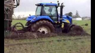 New Holland T8040 pg 25 stuck early spring Dk Farming [upl. by Roselin]