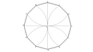 How to draw a dodecagon 12sided polygon inscribed in a given circle [upl. by Enirhtak]