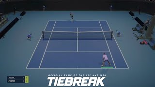 Rafael Nadal vs Frances Tiafoe AO 2019 QF  TIEBREAK Gameplay tiebreak [upl. by Enilekcaj751]