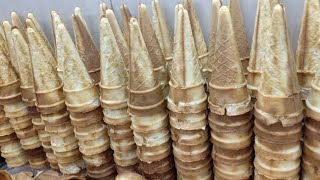 Ice Cream Cone Making ProcessHow its made Ever wondered how ice cream cones are made [upl. by Yuht]