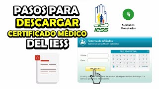 COMO SACAR CERTIFICADOS MEDICOS DEL IESS  DESCARGAR CERTIFICADO MEDICO IESS [upl. by Yhtnomit]