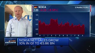 Nokia shares fall after it misses quarterly profit estimates [upl. by Sueahccaz]