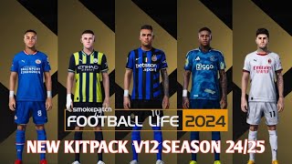 NEW MEGA KITPACK V12 SEASON 202425  PES 2021 amp FOOTBALL LIFE  PES MOD [upl. by Melinde]