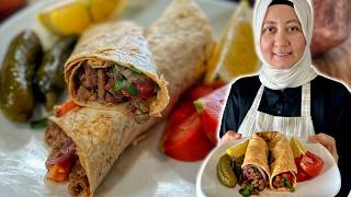 Turkish BEEF Wraps TANTUNI 🌯 With Lavash amp Ayran Drink [upl. by Eireva]