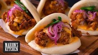 Spicy Fried Chicken Bao Buns  Marions Kitchen [upl. by Aissak]