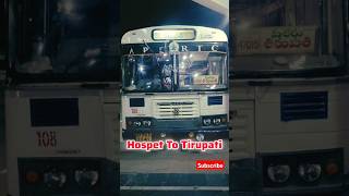 Hospet To Tirupati Express Bus shorts buslover bus ytshorts [upl. by Rumilly]