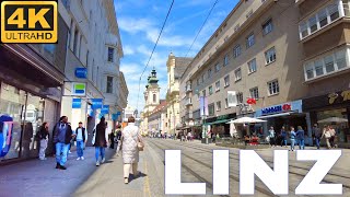 Linz Austria city center Walking Tour 4K UHD [upl. by Nalac996]