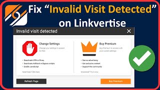 How To Fix quotInvalid Visit Detectedquot Linkvertise 2024  BYPASS Linkvertise Invalid Visit Detected [upl. by Mattox]