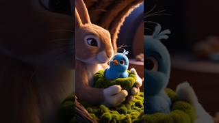 A cute Rabbit takes care of a injured bird🐰🐦 cute story shorts trending subscribe [upl. by Xela]