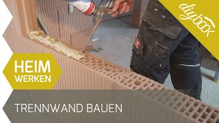 Trennwand bauen  Mauern ohne Mörtel [upl. by Sidalg]