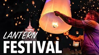 LANTERN FESTIVAL IN CHIANG MAI THAILAND  Yi Peng Lantern Festival [upl. by Nwahsid559]