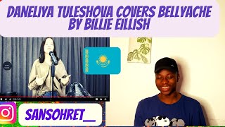 DANELIYA TULESHOVA REACTION Daneliya Tuleshova  Bellyache  Billie Eilish cover  live [upl. by Betsy]