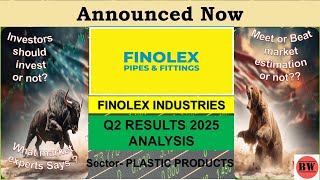 FINOLEX INDUSTRIES Q2 results 2025 FINPIPE FINOLEX results today FINOLEX INDUSTRIES Share News [upl. by Aronid32]