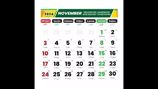 Kalender November 2024 dan Hari Libur [upl. by Yc]