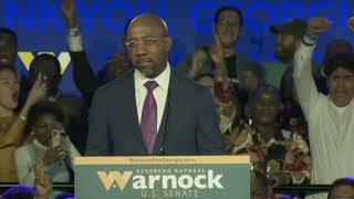 Raphael Warnock wins Georgia Senate runoff election against Herschel Walker Victory speech [upl. by Keg279]