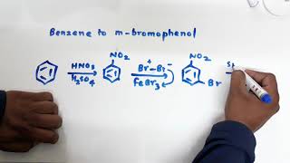 Q How will you convert Benzene to mbromo phenol  class 12 Amines [upl. by Gilberte357]