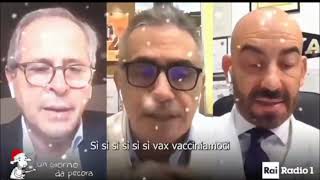 Crisanti Pregliasco e Bassetti cantano Jingle bells da brivido Si si vax [upl. by Riggins218]