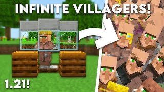 Villager Breeding Farm Tutorial in Minecraft Bedrock 121Works [upl. by Yleme]