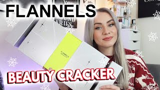 FLANNELS CHRISTMAS BEAUTY CRACKER UNBOXING 2023  ADVENT CALENDAR ALTERNATIVE  MISS BOUX [upl. by Adahs593]