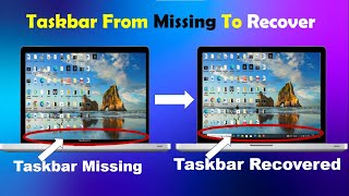 Taskbar Missing Windows 10  Taskbar Missing From Bottom of Screen  How To Fix Disappeared Taskbar [upl. by Zaid]