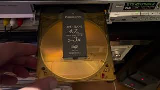 Panasonic DVDRAM cartridge loading [upl. by Nnylf273]