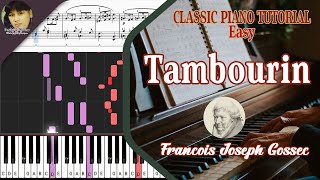 Tambourin Francois Joseph Gossec  Classic Piano Tutorial Easy [upl. by Eanyl336]