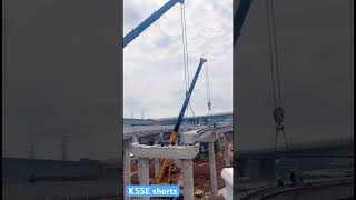 Highway bridge mega girder installation feedshorts [upl. by Mohkos]