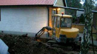 Volvo EC35 digging around a house deep trench 1 [upl. by Adlesirg62]