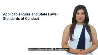 Applicable Rules and State Laws Standards of Conduct [upl. by Eudoxia]